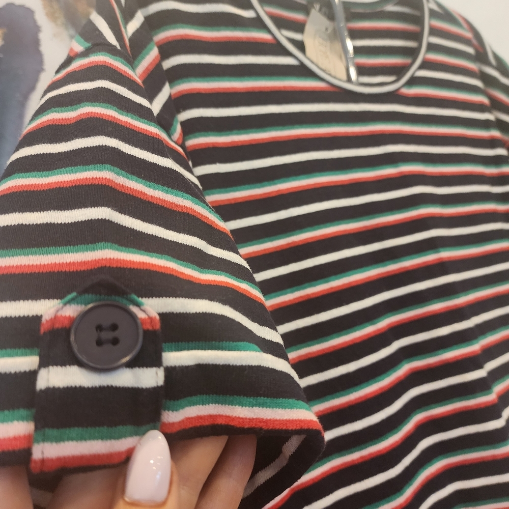 Hope Ave- Very J, Women's size L,: NEW WITH TAGS,: CUTEST EVER -STRIPED  SHIRT.